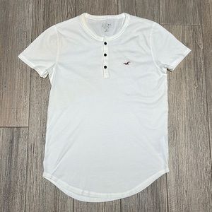 Hollister Mens Button Up T-Shirt - White - Size S